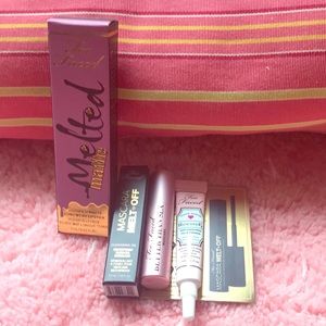 Too faced full size melted matte and travel items